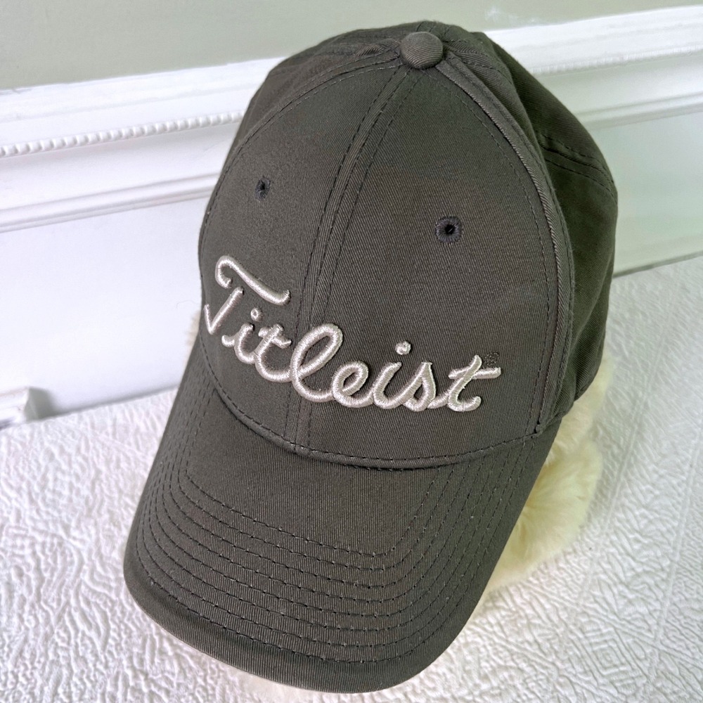 Titleist Golf Hat OSFM Mens Adjustable New Era FJ Logo Olive Green Baseball Cap